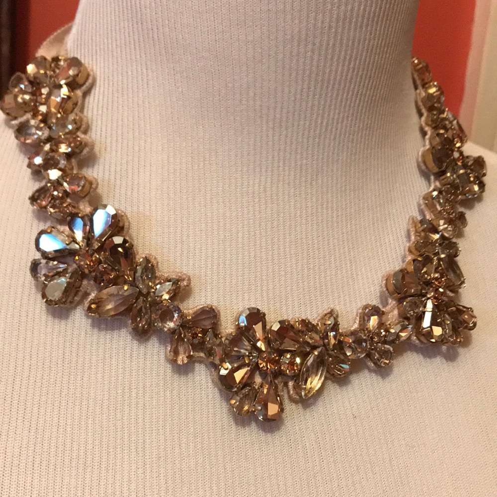 JCrew ribbon tie statement necklace